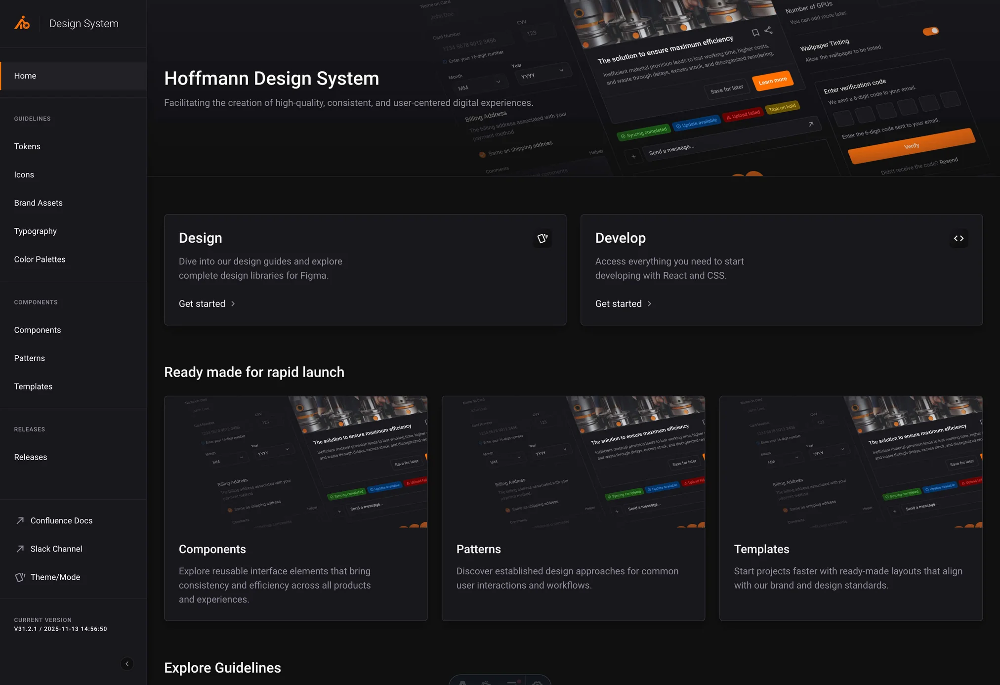 Screenshot of Hoffmann Design System